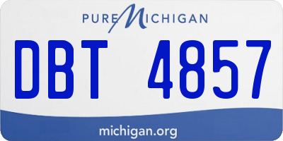 MI license plate DBT4857