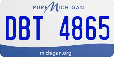 MI license plate DBT4865