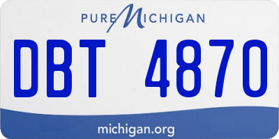 MI license plate DBT4870