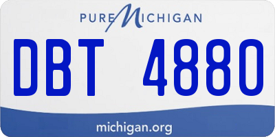 MI license plate DBT4880