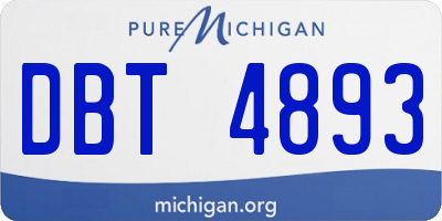 MI license plate DBT4893