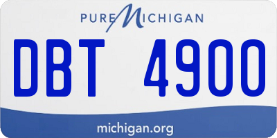 MI license plate DBT4900