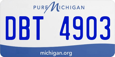 MI license plate DBT4903