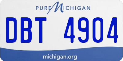 MI license plate DBT4904