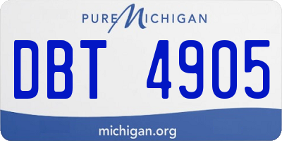 MI license plate DBT4905