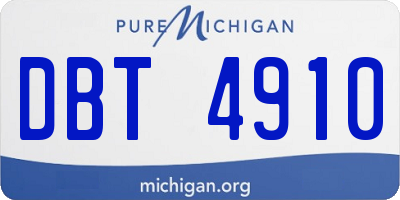 MI license plate DBT4910