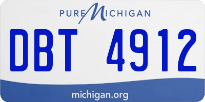 MI license plate DBT4912