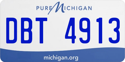 MI license plate DBT4913