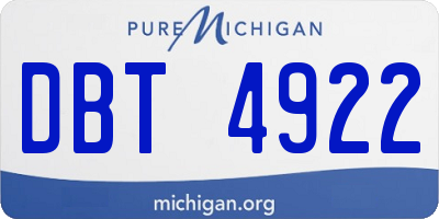 MI license plate DBT4922