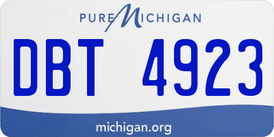 MI license plate DBT4923