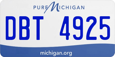 MI license plate DBT4925