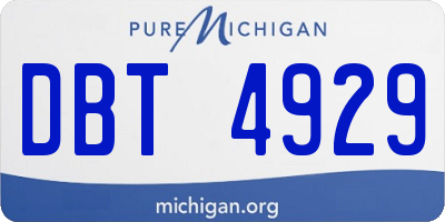 MI license plate DBT4929