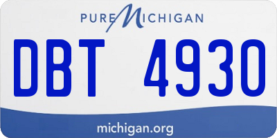 MI license plate DBT4930