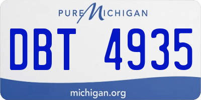 MI license plate DBT4935