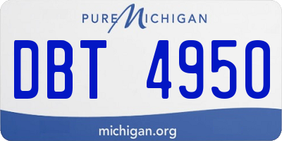 MI license plate DBT4950