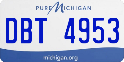 MI license plate DBT4953
