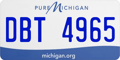 MI license plate DBT4965