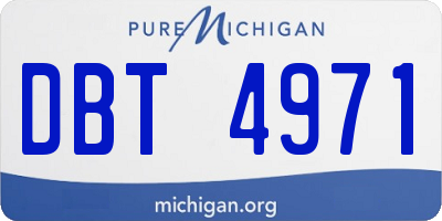 MI license plate DBT4971
