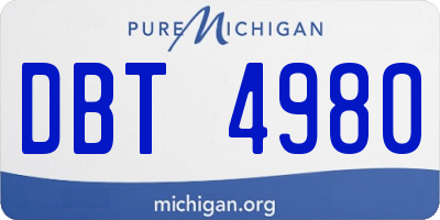 MI license plate DBT4980