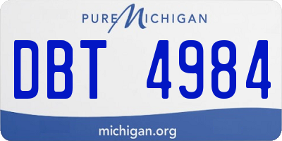MI license plate DBT4984