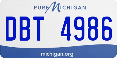 MI license plate DBT4986