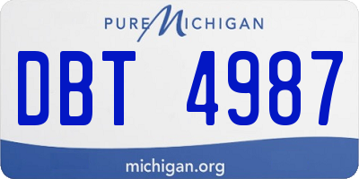 MI license plate DBT4987