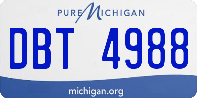 MI license plate DBT4988