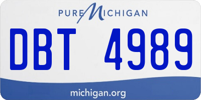 MI license plate DBT4989