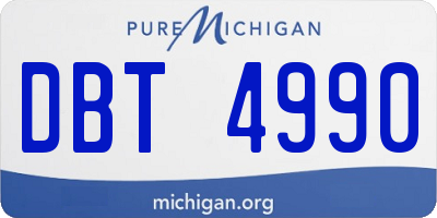 MI license plate DBT4990