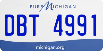 MI license plate DBT4991
