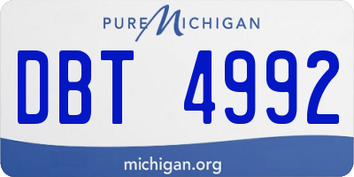 MI license plate DBT4992