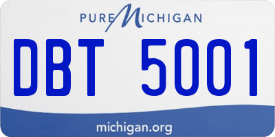 MI license plate DBT5001