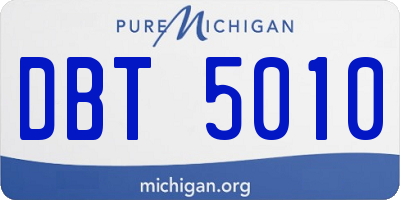 MI license plate DBT5010