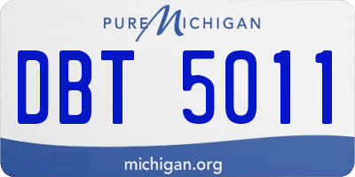 MI license plate DBT5011