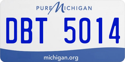 MI license plate DBT5014