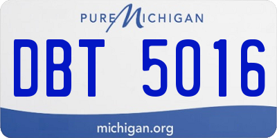 MI license plate DBT5016