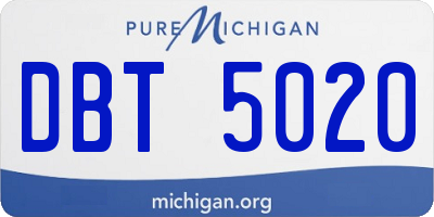 MI license plate DBT5020