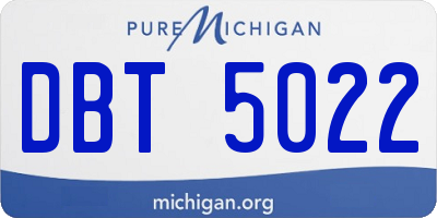 MI license plate DBT5022