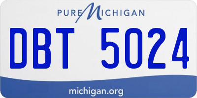 MI license plate DBT5024
