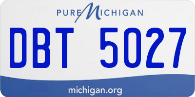 MI license plate DBT5027