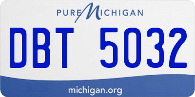 MI license plate DBT5032