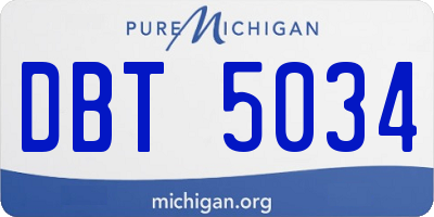 MI license plate DBT5034