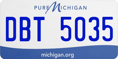 MI license plate DBT5035