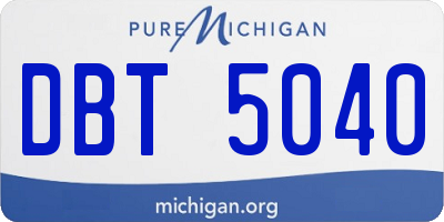 MI license plate DBT5040