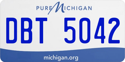 MI license plate DBT5042