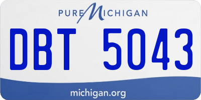 MI license plate DBT5043