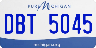 MI license plate DBT5045