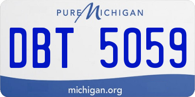 MI license plate DBT5059