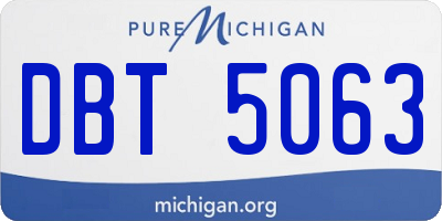 MI license plate DBT5063