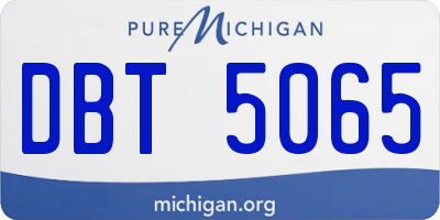 MI license plate DBT5065
